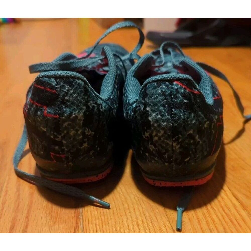 Men 10/ Women's 11.5 - Under Armour Spike Low‎  Blue Black Pink/Salmon - Picture 4 of 8